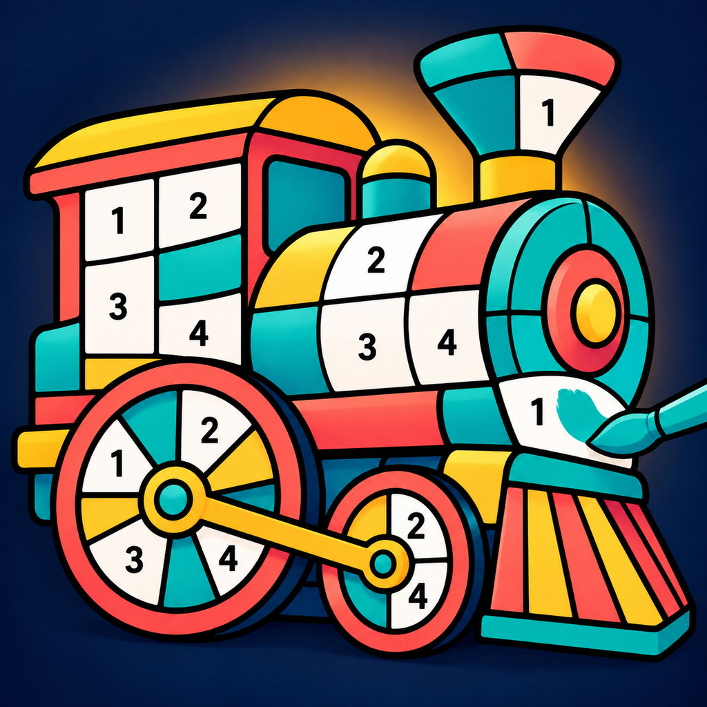 Coloration Station coloring train